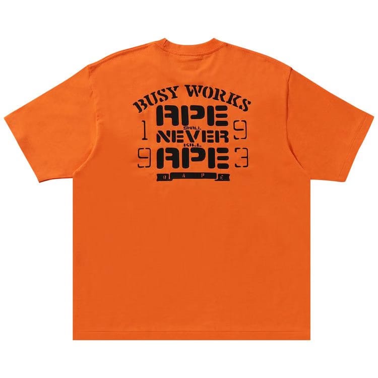BAPE OG Ape Head College Relaxed Fit T-Shirt Orange