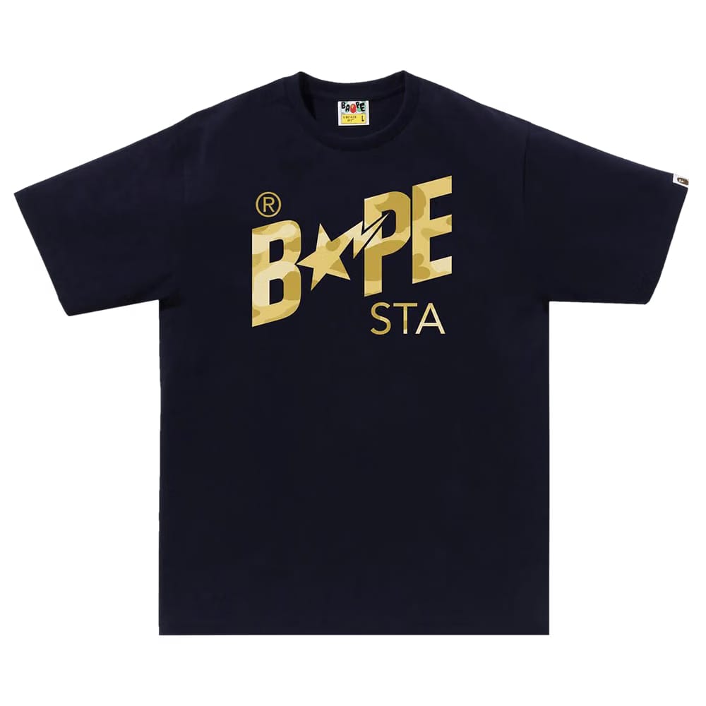 BAPE Color Camo Bape Sta Logo T-Shirt Navy
