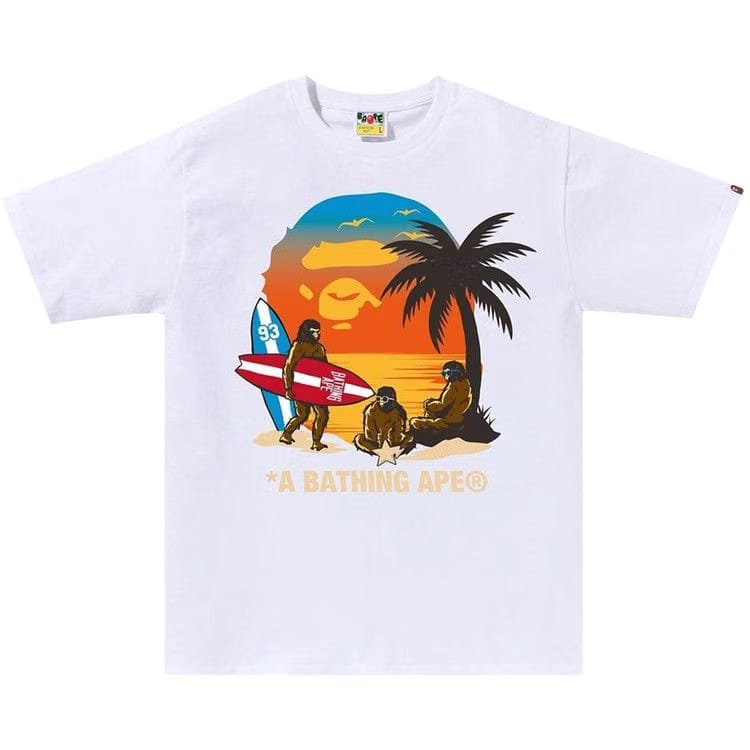 BAPE Sunset Beach Ape Head T-Shirt White