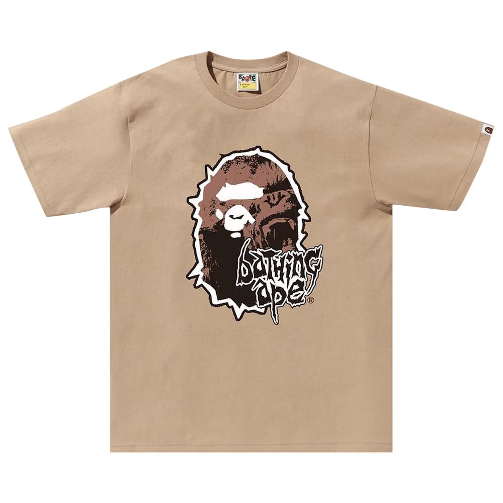 BAPE Mad Ape Head T-Shirt Beige