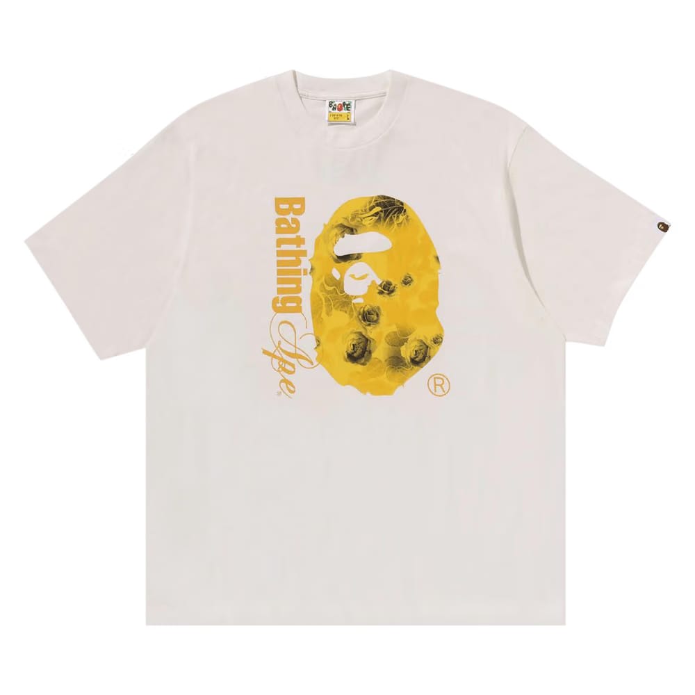 BAPE Floral Solid Camo Ape Head Relaxed Fit T-Shirt Ivory