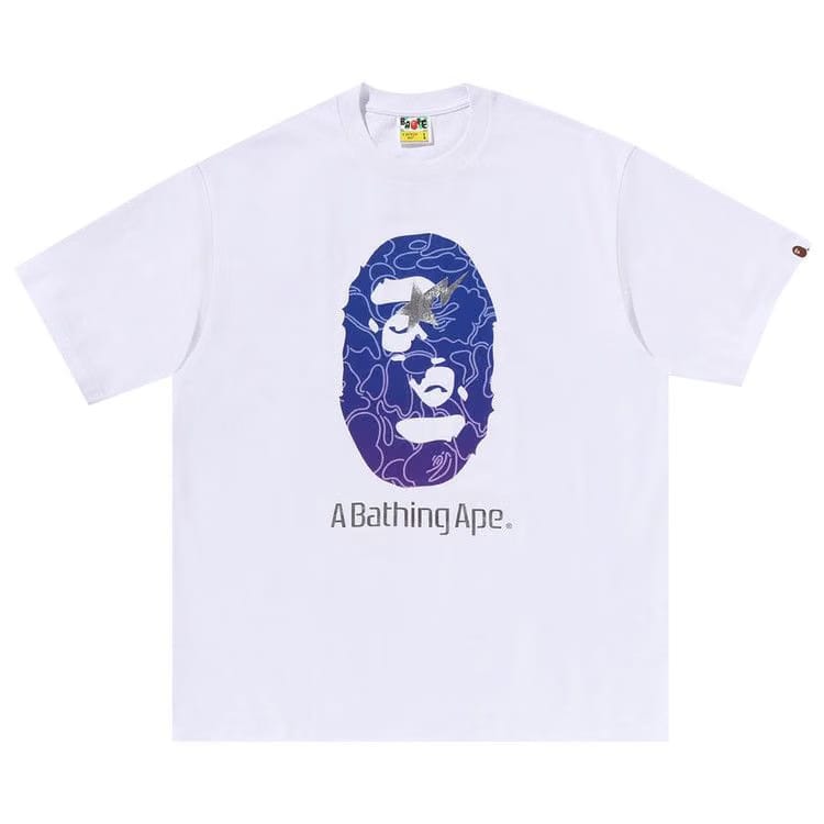 BAPE Line Camo Ape Head Relaxed Fit T-Shirt White