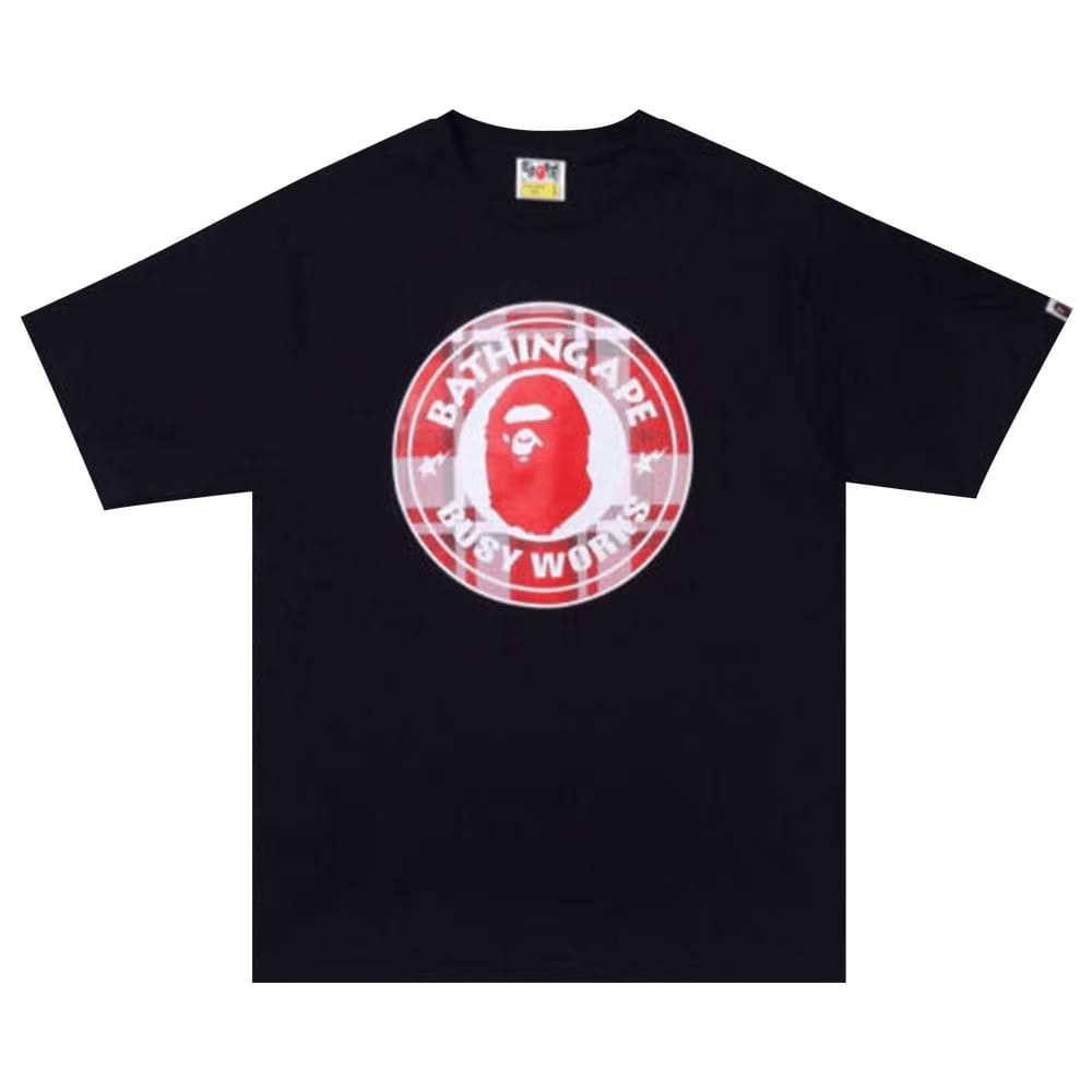 BAPE Check Gift Busy Works T-Shirt Black