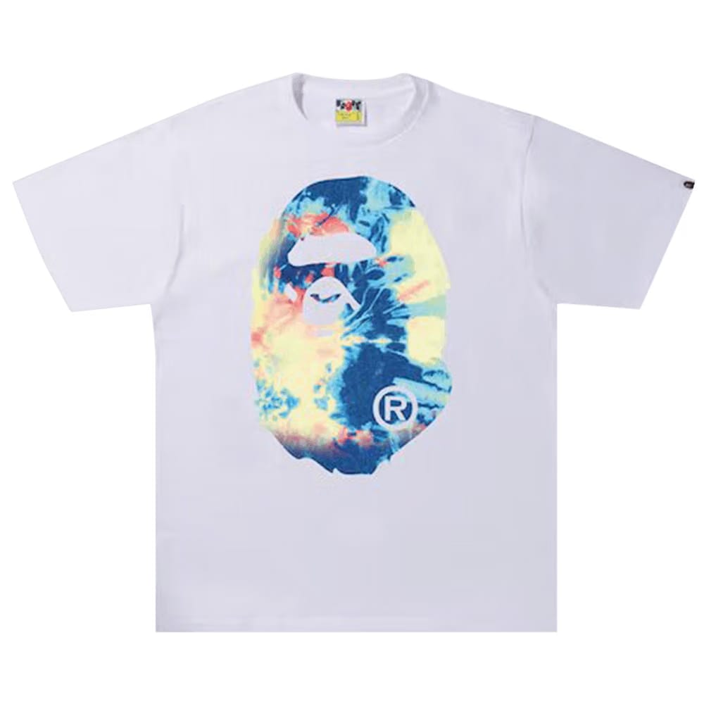 BAPE Tie Dye Big Ape Head T-Shirt White/Multicolor