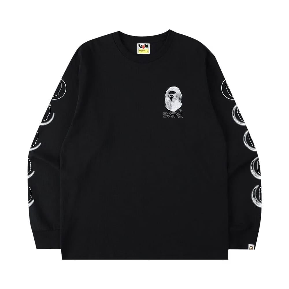 BAPE Ape Head Moon Long-Sleeve T-Shirt Black