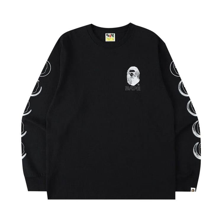 BAPE Ape Head Moon Long-Sleeve T-Shirt Black