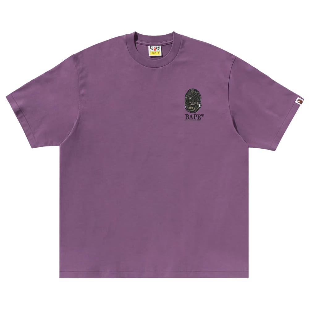 BAPE Camo Stone Ape Head Relaxed Fit T-Shirt Purple