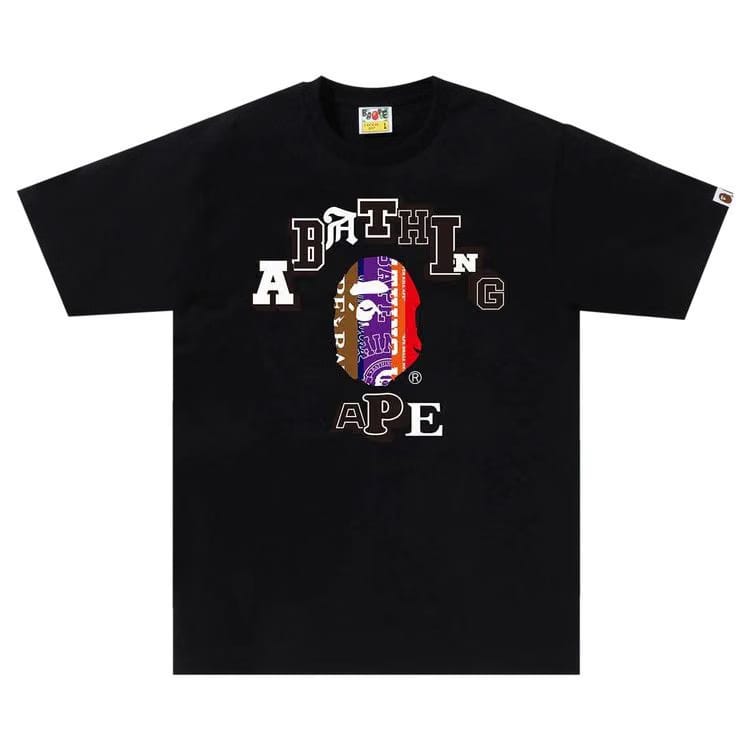 BAPE Fans Scarf College T-Shirt Black