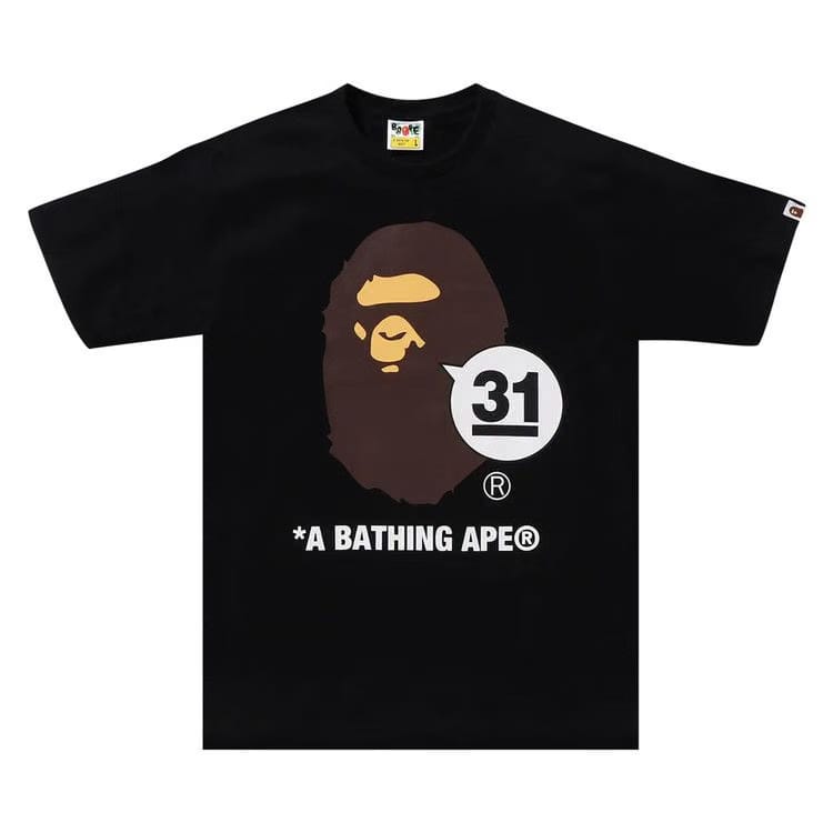 BAPE A Bathing Ape 31st Anniv. Ape Head T-Shirt Black