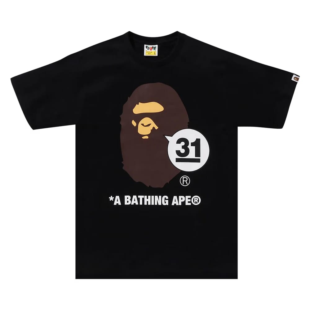 BAPE A Bathing Ape 31st Anniv. Ape Head T-Shirt Black