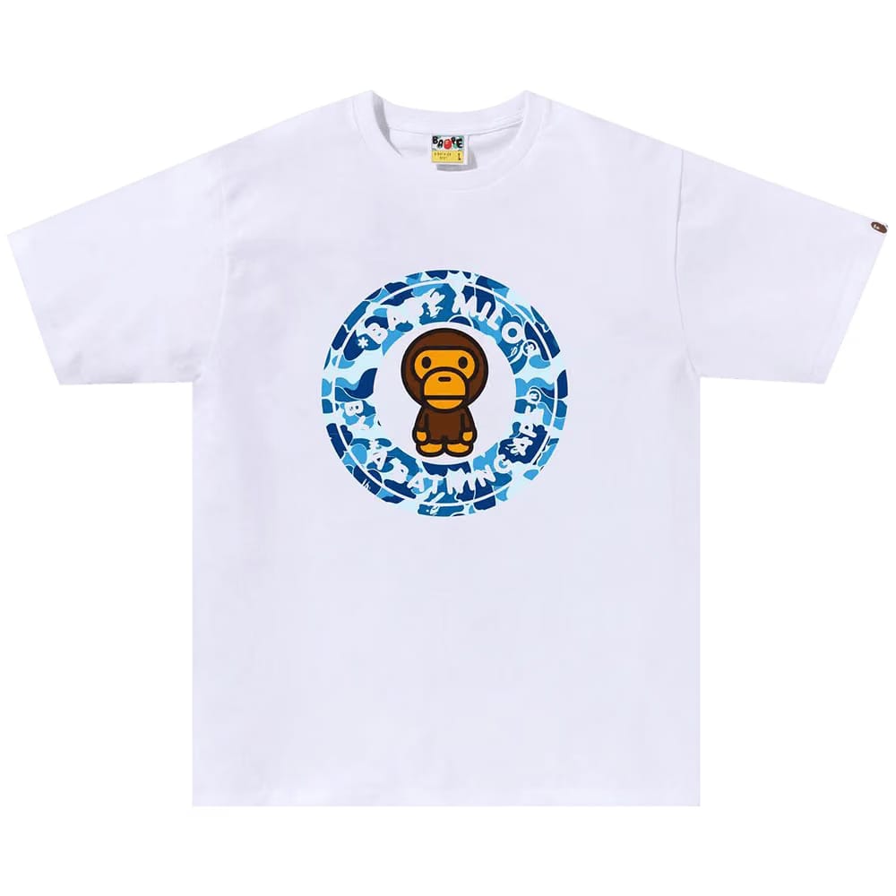 BAPE ABC Camo Milo Busy Works T-Shirt White/Blue