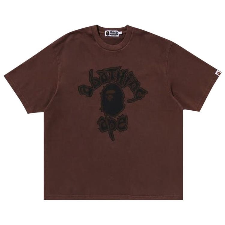 BAPE Mad College Garment Dyed Relaxed Fit T-Shirt Brown