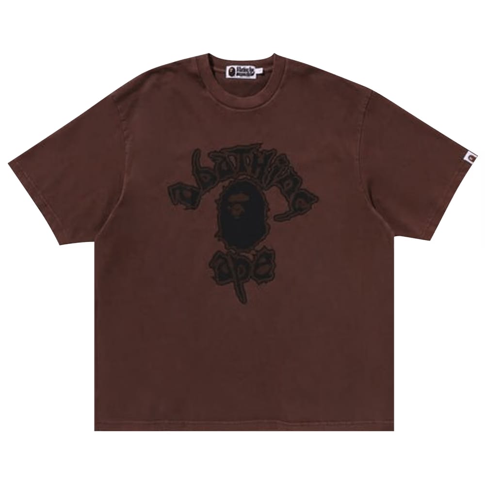 BAPE Mad College Garment Dyed Relaxed Fit T-Shirt Brown