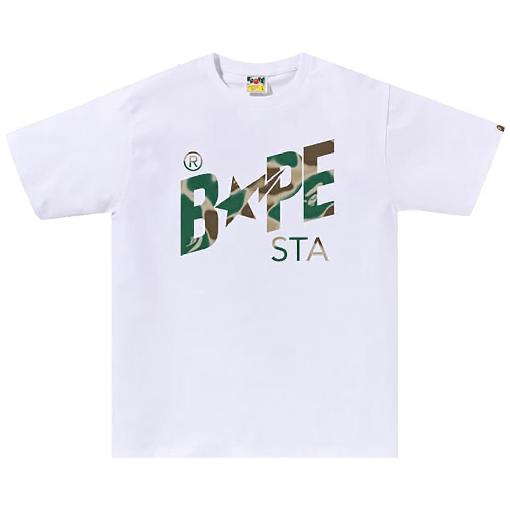 BAPE Liquid Camo Bape Sta Logo T-Shirt White