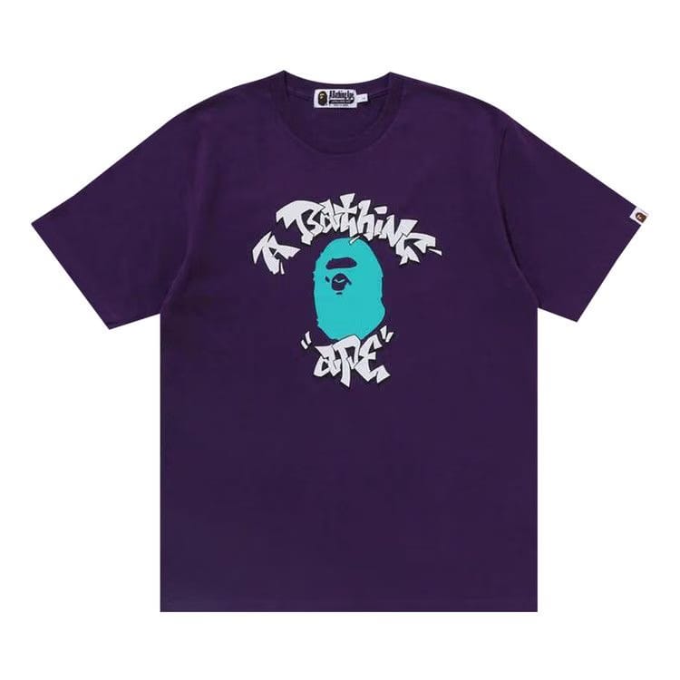 BAPE Graffiti College T-Shirt Purple
