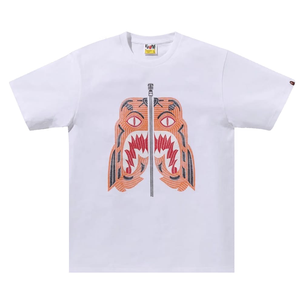 BAPE Embroidery Style Tiger T-Shirt White