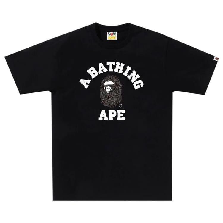 BAPE Layered Line Camo College T-Shirt Black/Black