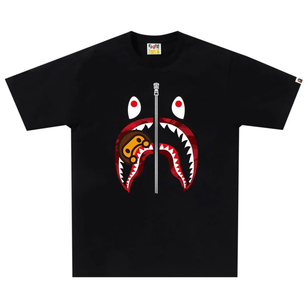 BAPE Color Camo Milo Shark T-Shirt Black/Red