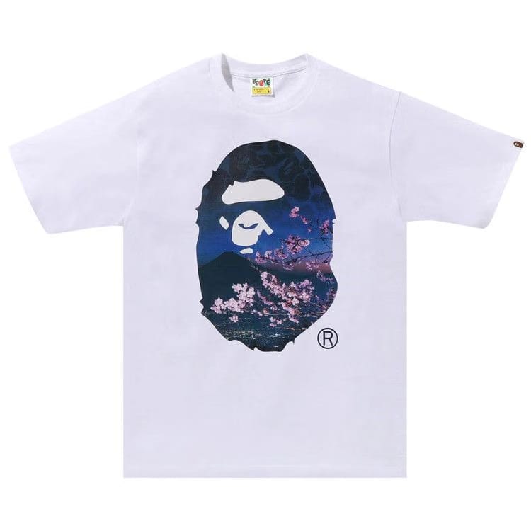 BAPE Sakura Photo Ape Head T-Shirt #2 White