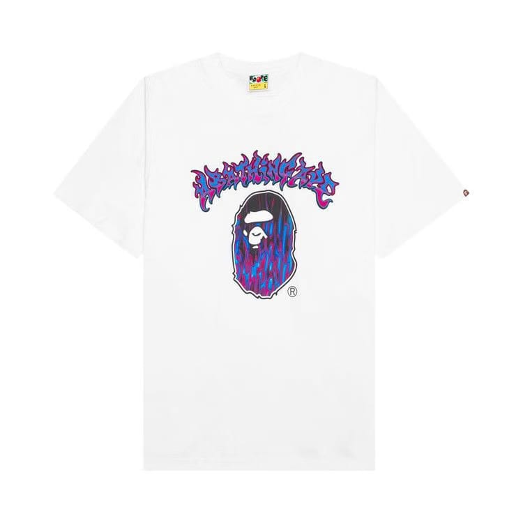 BAPE Mad Flame Ape Head T-Shirt White