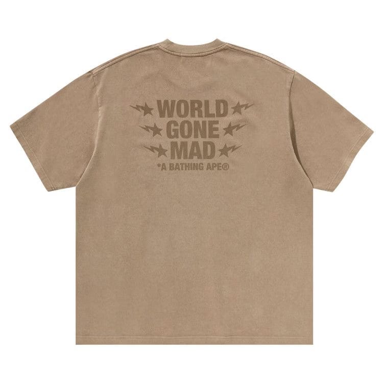 BAPE WGM Garment Dyed Relaxed Fit T-Shirt Beige