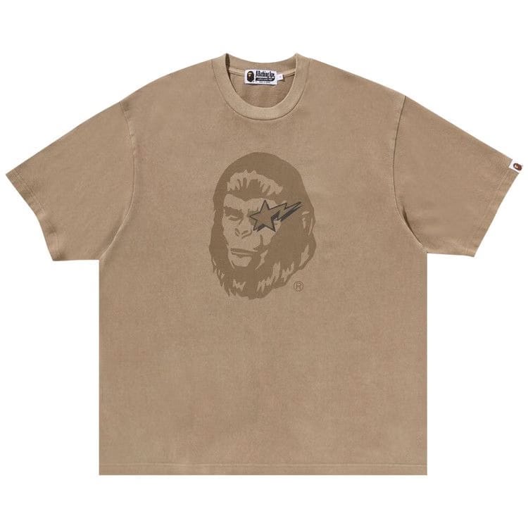 BAPE WGM Garment Dyed Relaxed Fit T-Shirt Beige