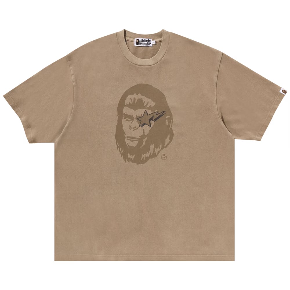BAPE WGM Garment Dyed Relaxed Fit T-Shirt Beige
