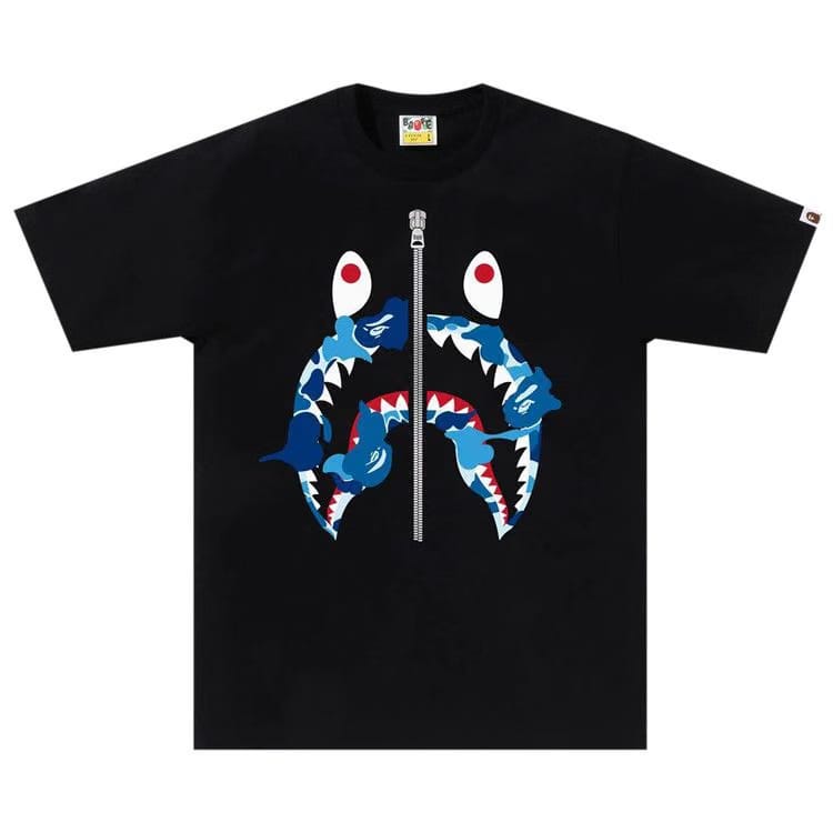BAPE ABC Camo Rebuild Shark T-Shirt Black/Blue