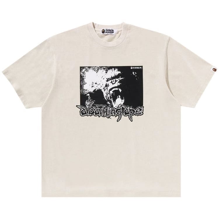 BAPE Mad Ape Graphic Acid Wash Relaxed Fit T-Shirt Ivory