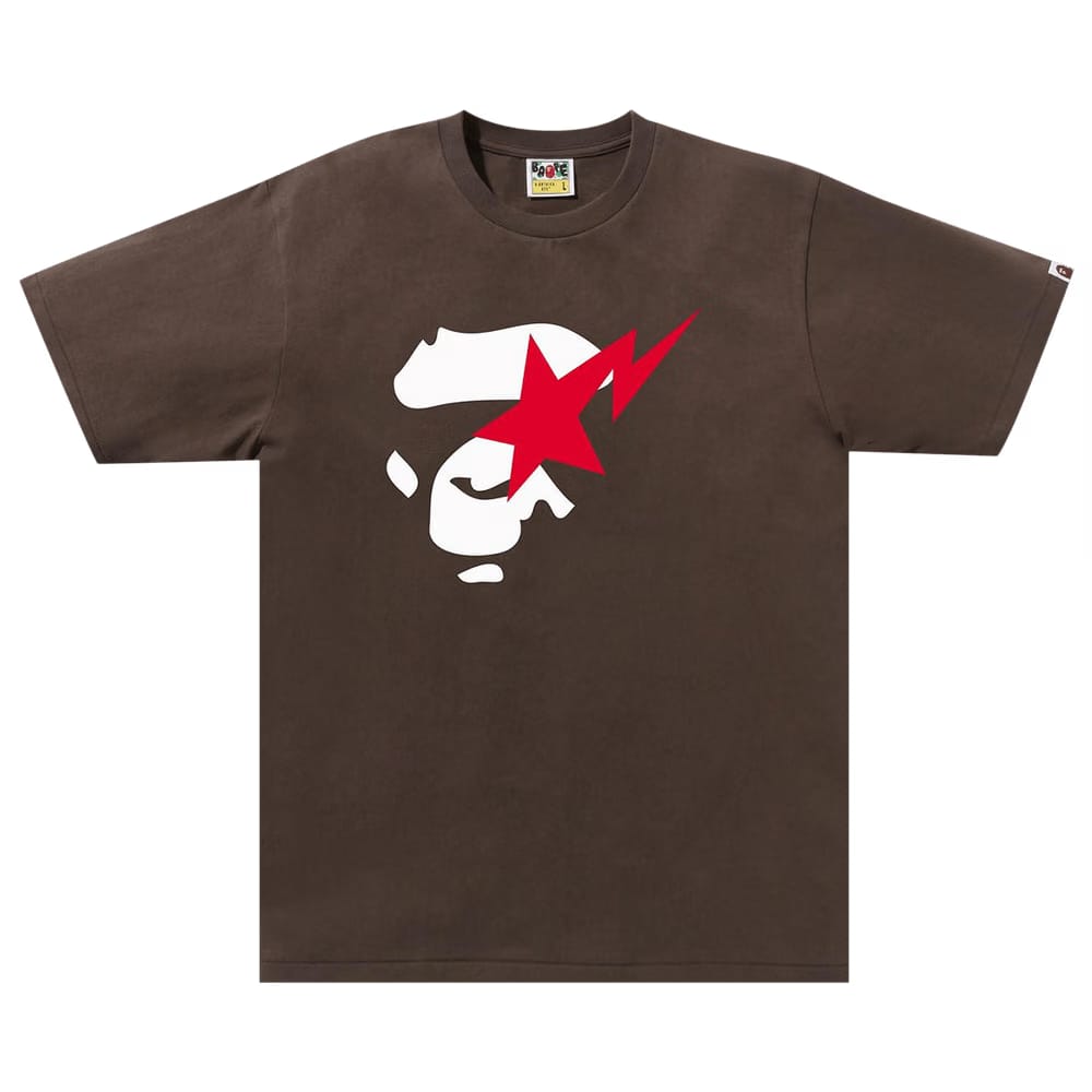 BAPE Ape Face Sta T-Shirt Brown