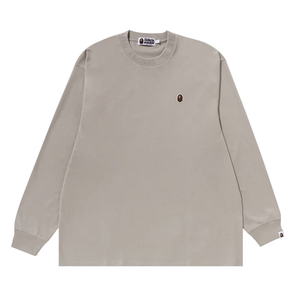 BAPE Ape Head One Point Long-Sleeve T-Shirt Beige