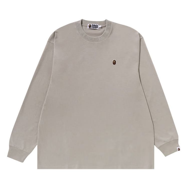 BAPE Ape Head One Point Long-Sleeve T-Shirt Beige