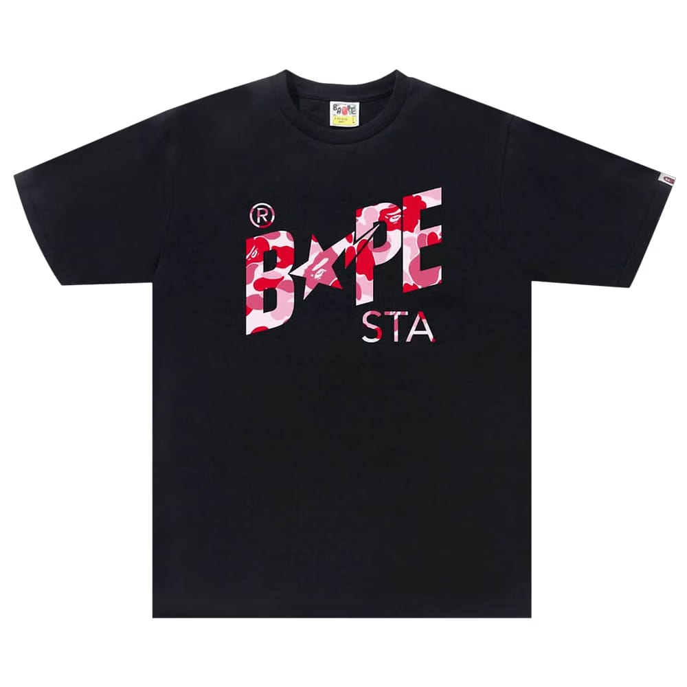 BAPE ABC Camo Sta Logo T-Shirt Black/Pink