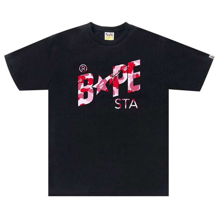 BAPE ABC Camo Sta Logo T-Shirt Black/Pink