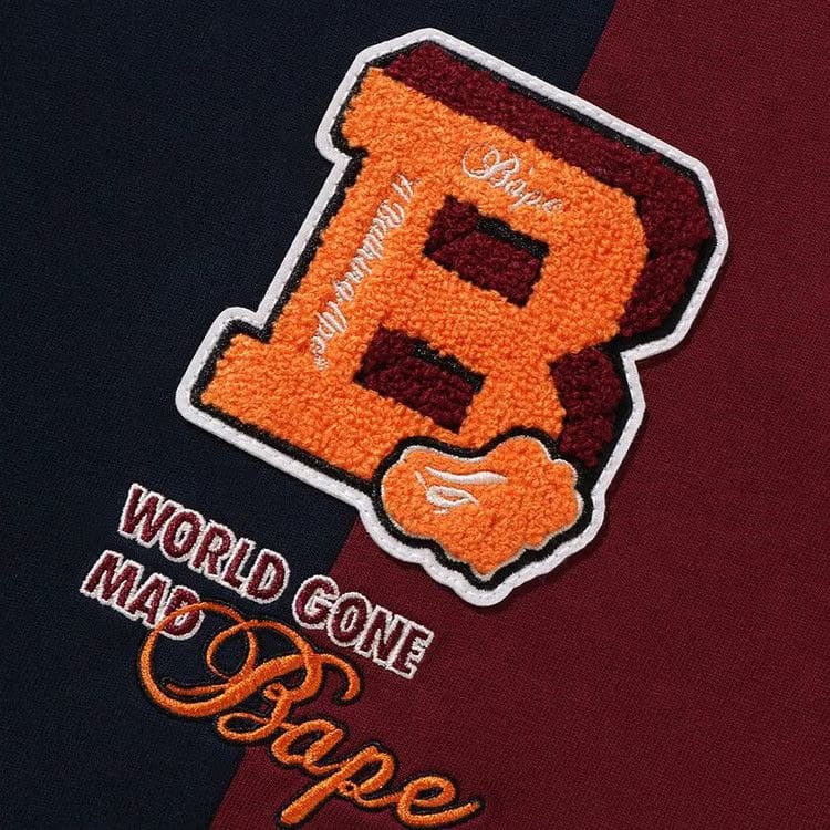 BAPE Badges Color Blocking T-Shirt Navy
