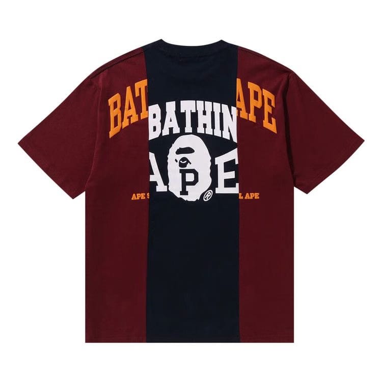 BAPE Badges Color Blocking T-Shirt Navy