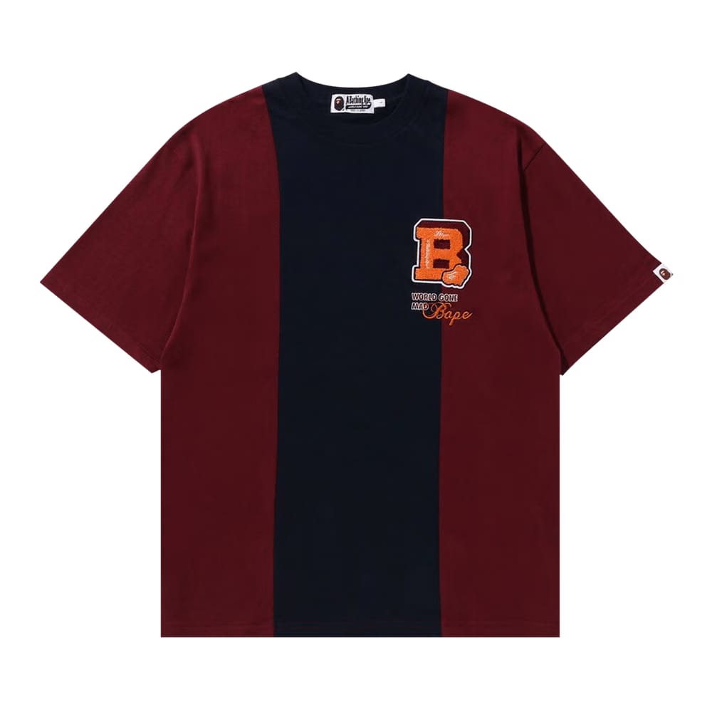 BAPE Badges Color Blocking T-Shirt Navy