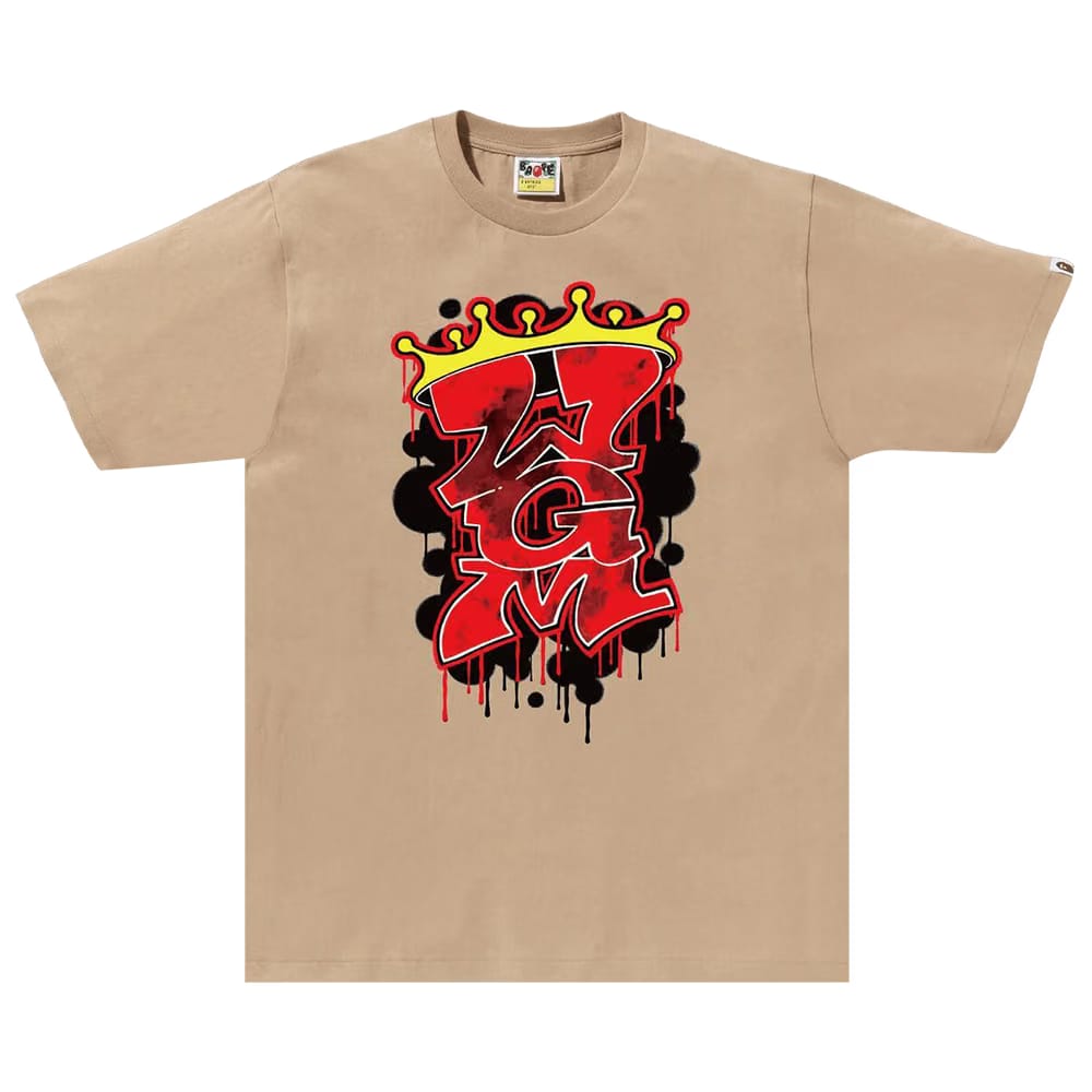 BAPE Graffiti WGM T-Shirt Beige