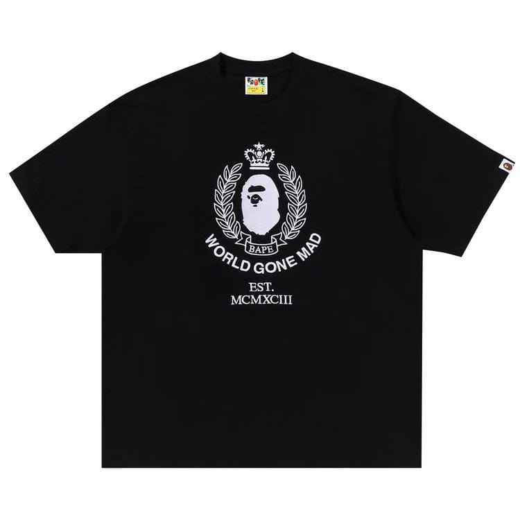 BAPE Crest College Logo Relaxed Fit T-Shirt Black