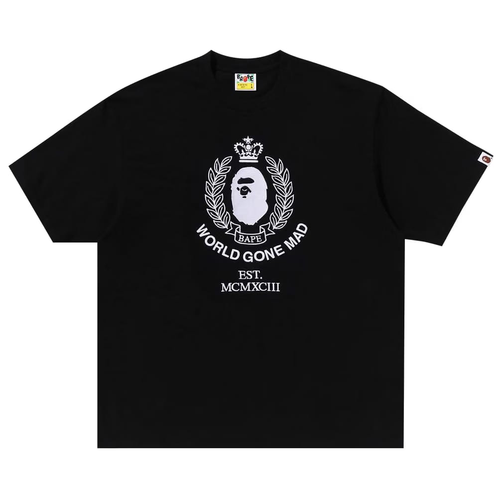 BAPE Crest College Logo Relaxed Fit T-Shirt Black