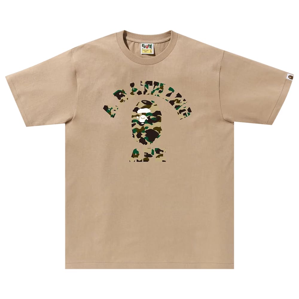 BAPE 1st Camo College T-Shirt Beige/Yellow