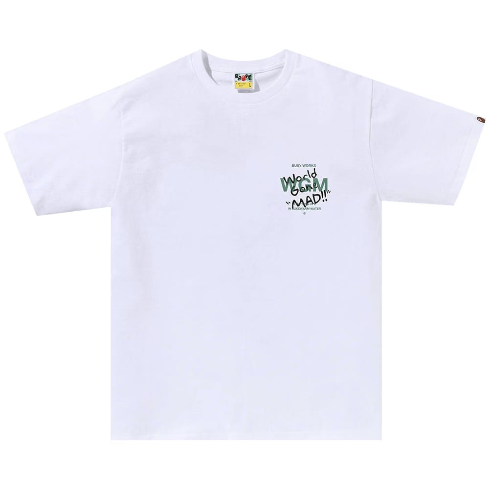 BAPE Woodland Camo WGM Ape Head T-Shirt White