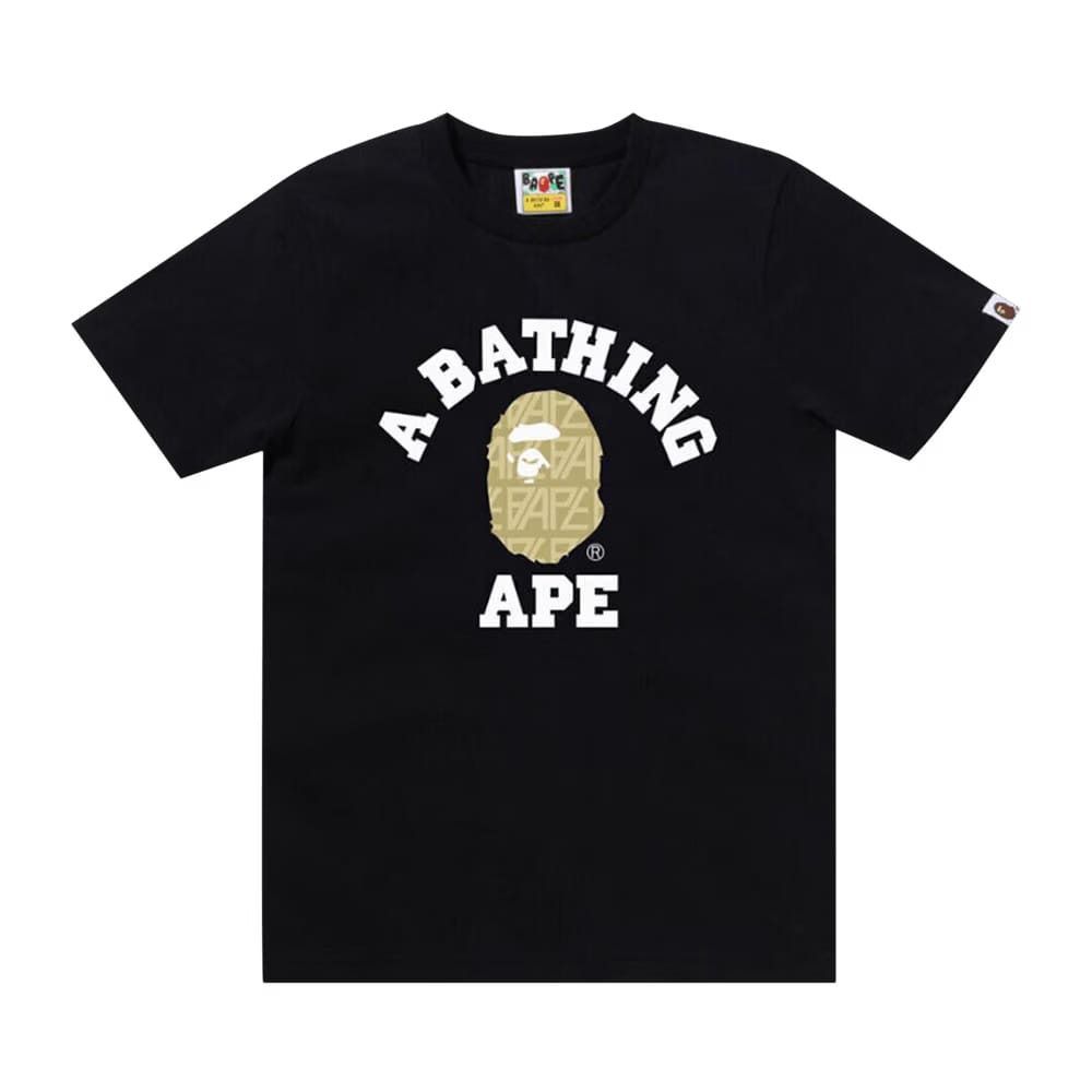 BAPE Logo Monogram College T-Shirt Black/Beige