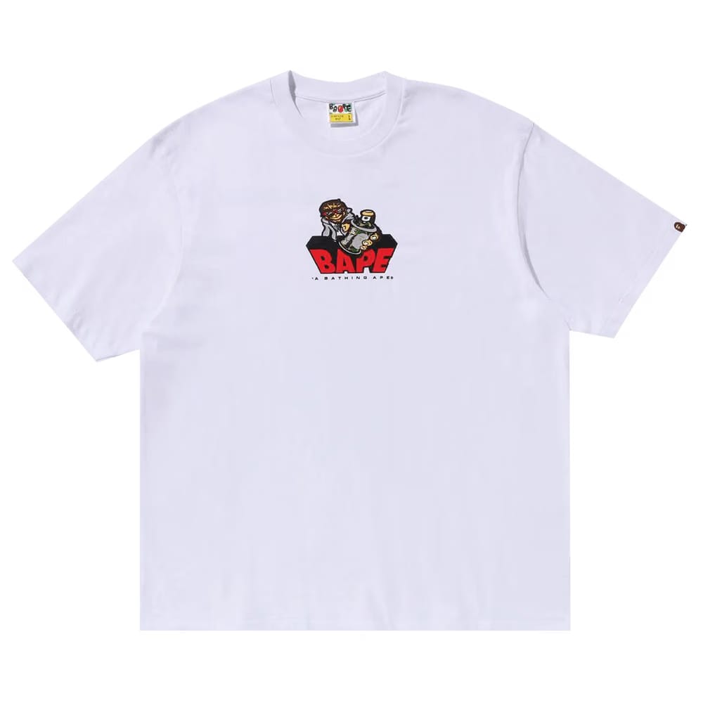 BAPE Graffiti Bape Logo Relaxed Fit T-Shirt White
