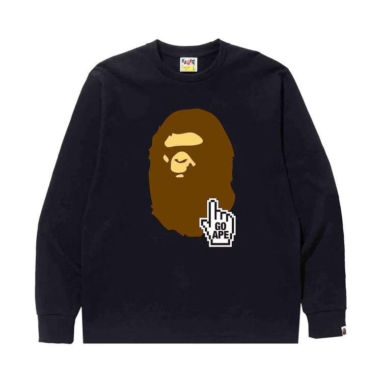 BAPE Go Ape Pointer Long-Sleeve T-Shirt Black