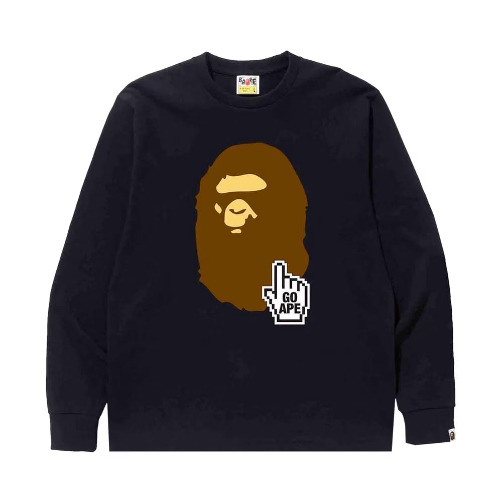 BAPE Go Ape Pointer Long-Sleeve T-Shirt Black