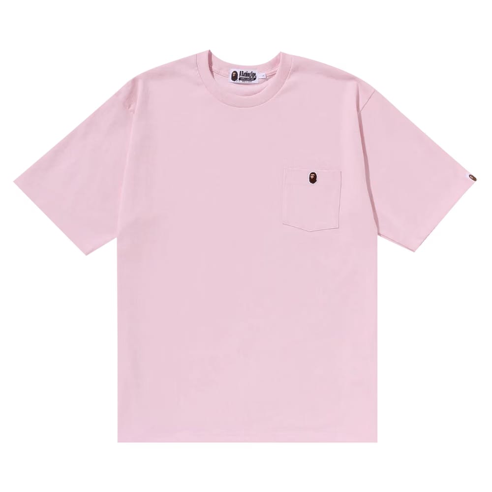 BAPE Ape Head One Point Relaxed Fit Pocket T-Shirt Pink