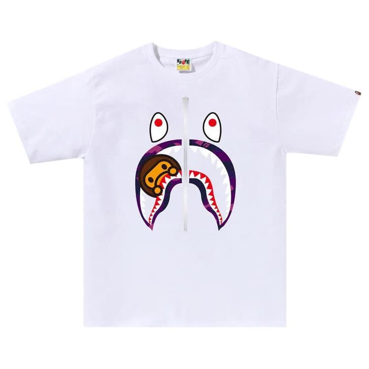 BAPE Color Camo Milo Shark T-Shirt White/Purple