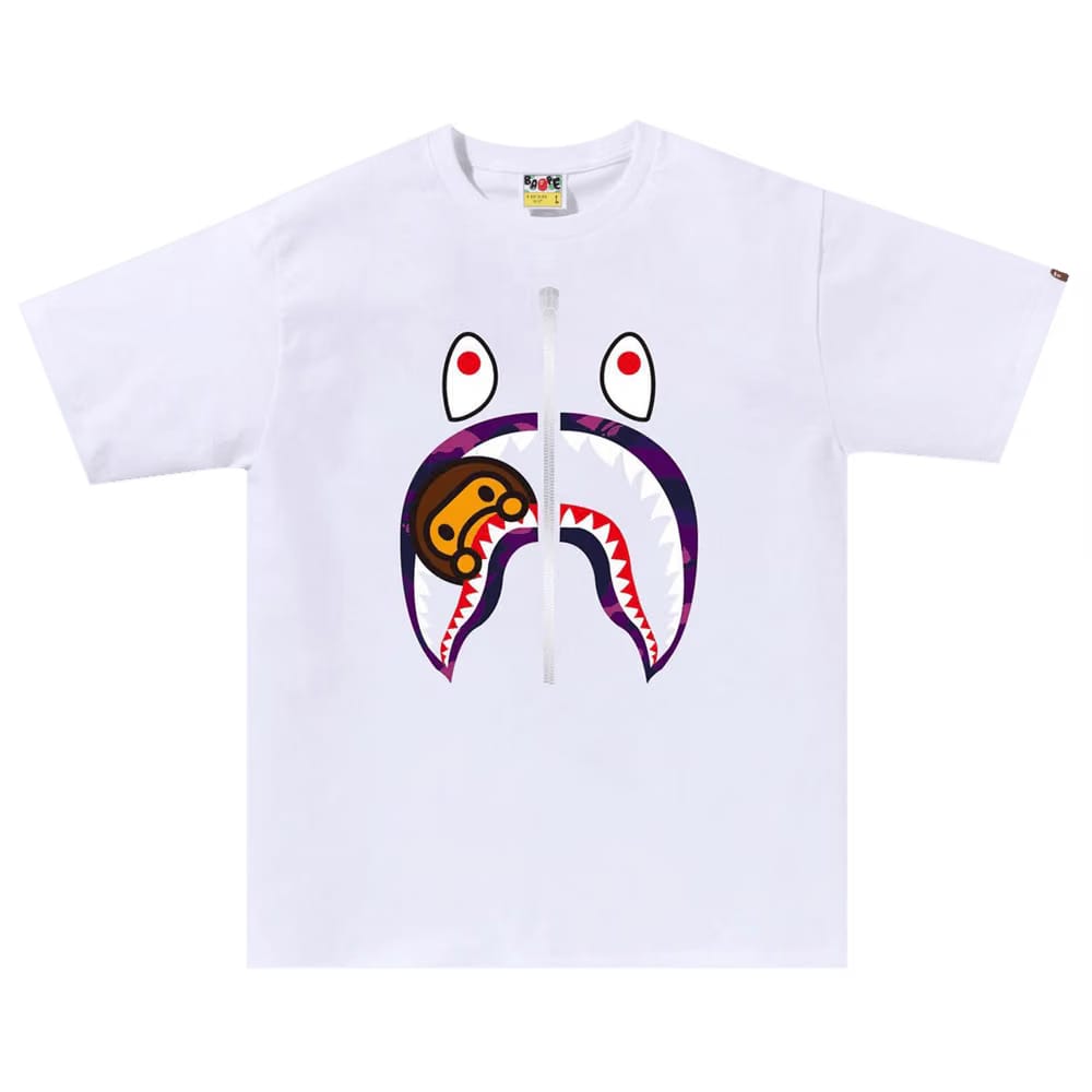 BAPE Color Camo Milo Shark T-Shirt White/Purple