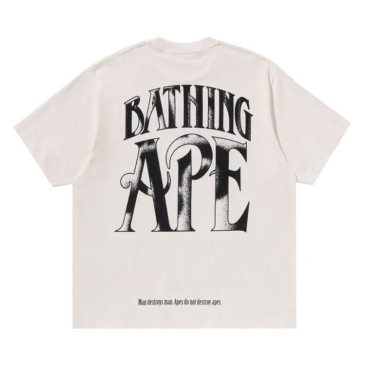 BAPE Screen Print Logo Relaxed Fit T-Shirt Ivory